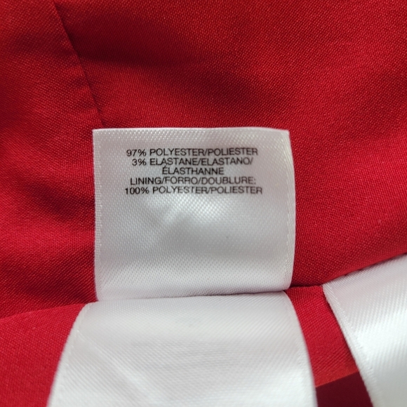 Kasper Dress Size 10P Red Black Trim Sleeveless Kick Pleat Back Zipper Lined - Picture 6 of 10